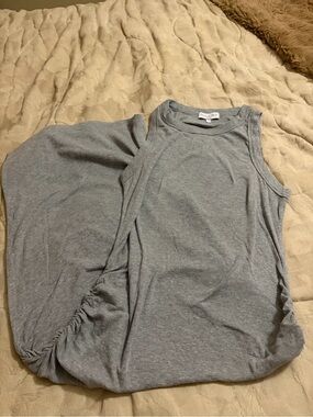 Michael Stars Gray Ribbed Tank Dress